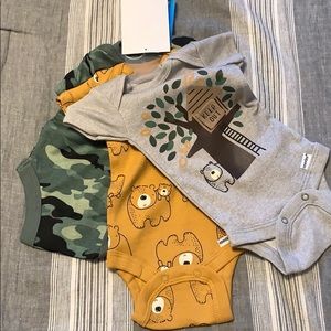Organic 3 pc peekaboo Bear onesie set